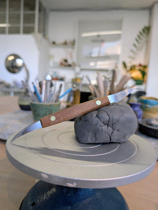 Φαλτσέτα Κεραμικής Διπλή με Ξύλινη Λαβή.